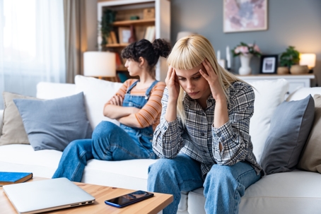 unhappy same-sex couple in a fight